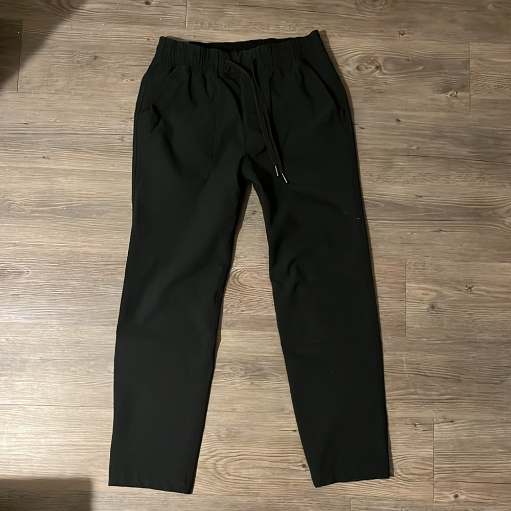 Men's Black Elastic Waist Drawstring Pants
